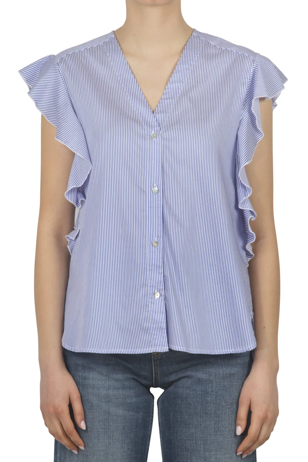 - Camicia - 450171 - Bianco/Blu^Alessia Santi Hot