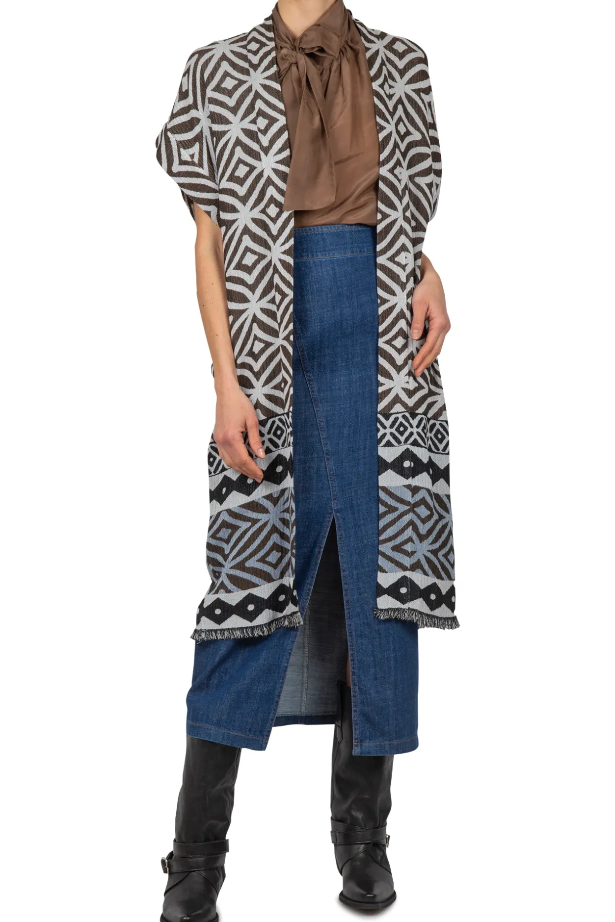 - Kimono - 450161 - Bianco/Cioccolato^Alessia Santi Outlet