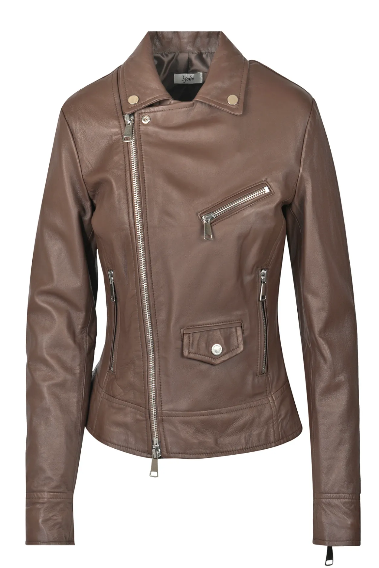 - Giubbotto di pelle - 451450 - Moro^3jolie Discount