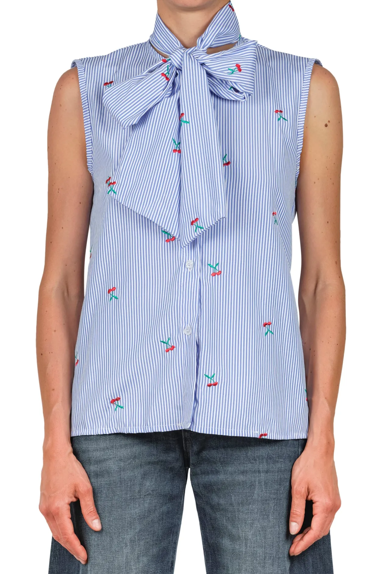 - Camicia - 451501 - Bianco/Azzurro^La Femme Blanche New