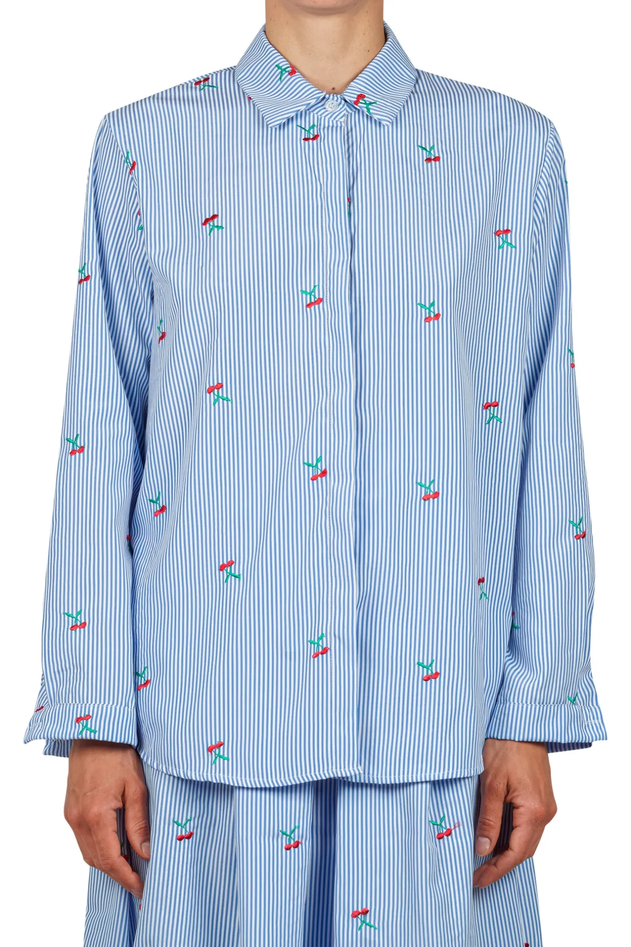 - Camicia - 451503 - Bianco/Azzurro^La Femme Blanche Discount