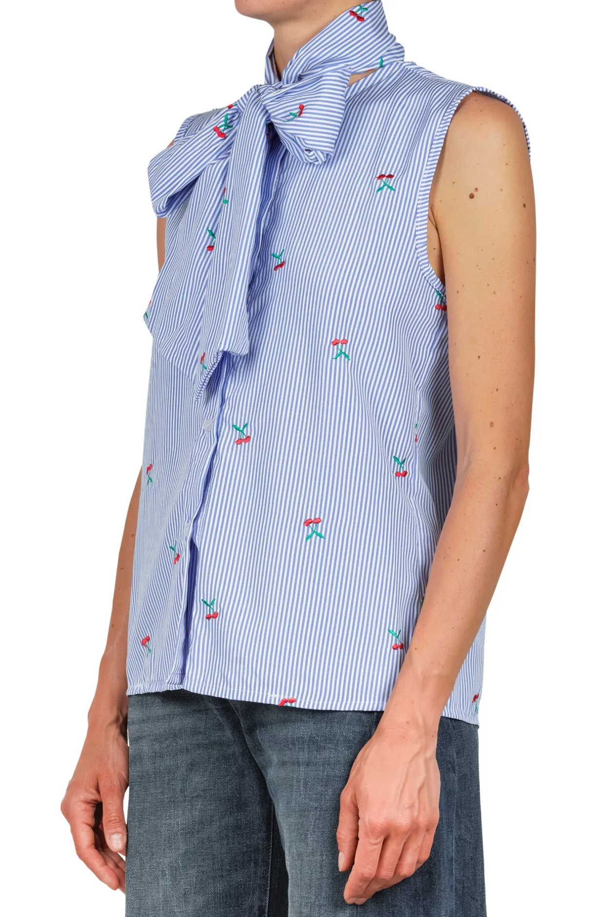 - Camicia - 451501 - Bianco/Azzurro^La Femme Blanche New