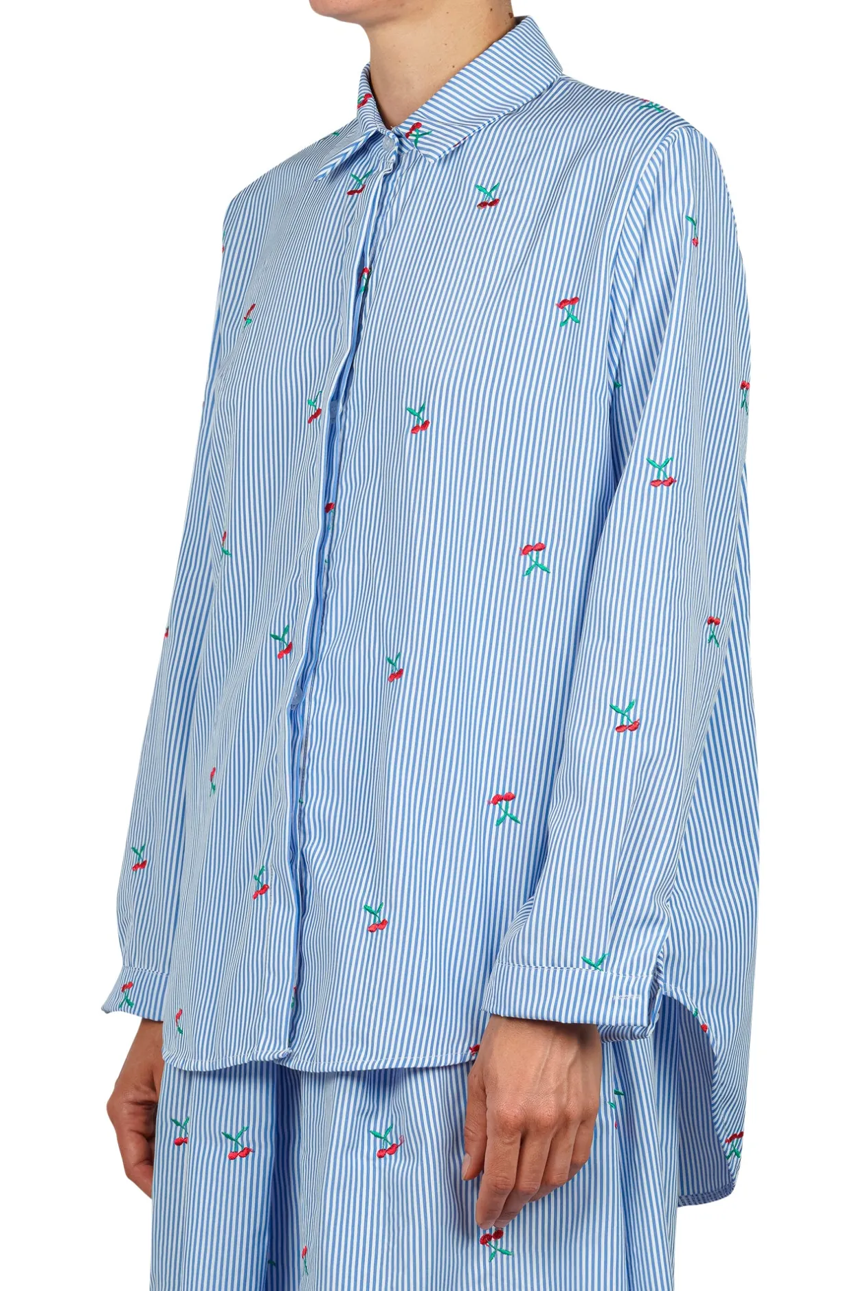 - Camicia - 451503 - Bianco/Azzurro^La Femme Blanche Discount