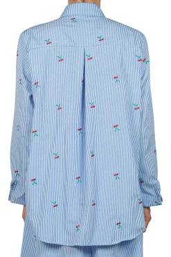 - Camicia - 451503 - Bianco/Azzurro^La Femme Blanche Discount