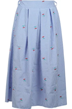 - Gonna - 451502 - Bianco/Azzurro^La Femme Blanche Discount