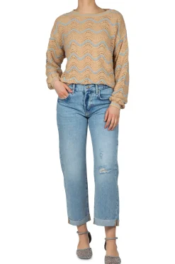 - Maglia - 451436 - Beige/Azzurro^La Femme Blanche Outlet