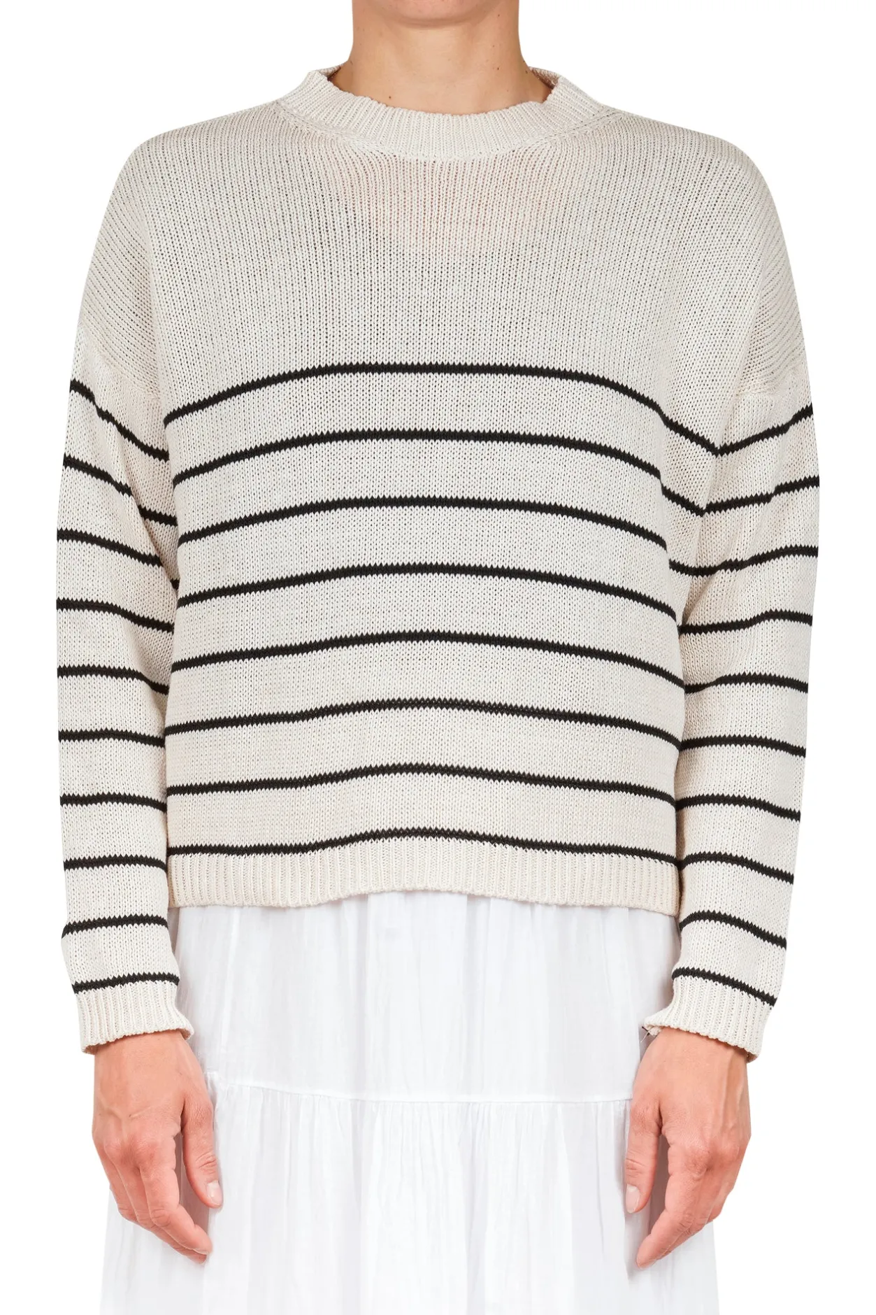 - Maglia - 451522 - Gesso/Nero^La Femme Blanche Best