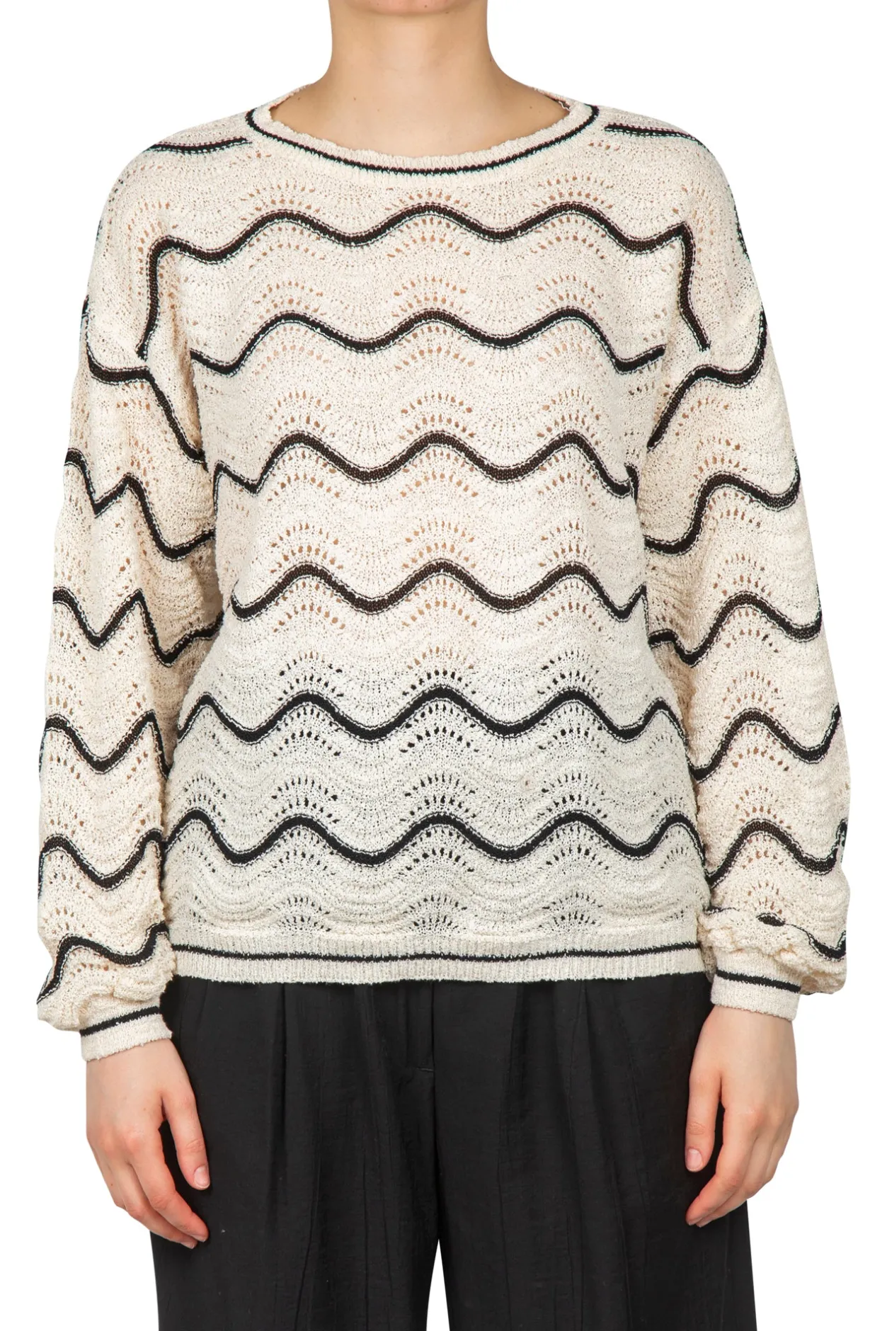- Maglia - 451436 - Panna/Nero^La Femme Blanche Sale