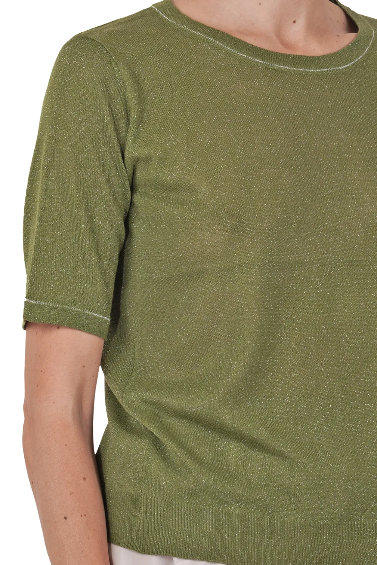 - Maglia - 451548 - Militare^La Femme Blanche Hot