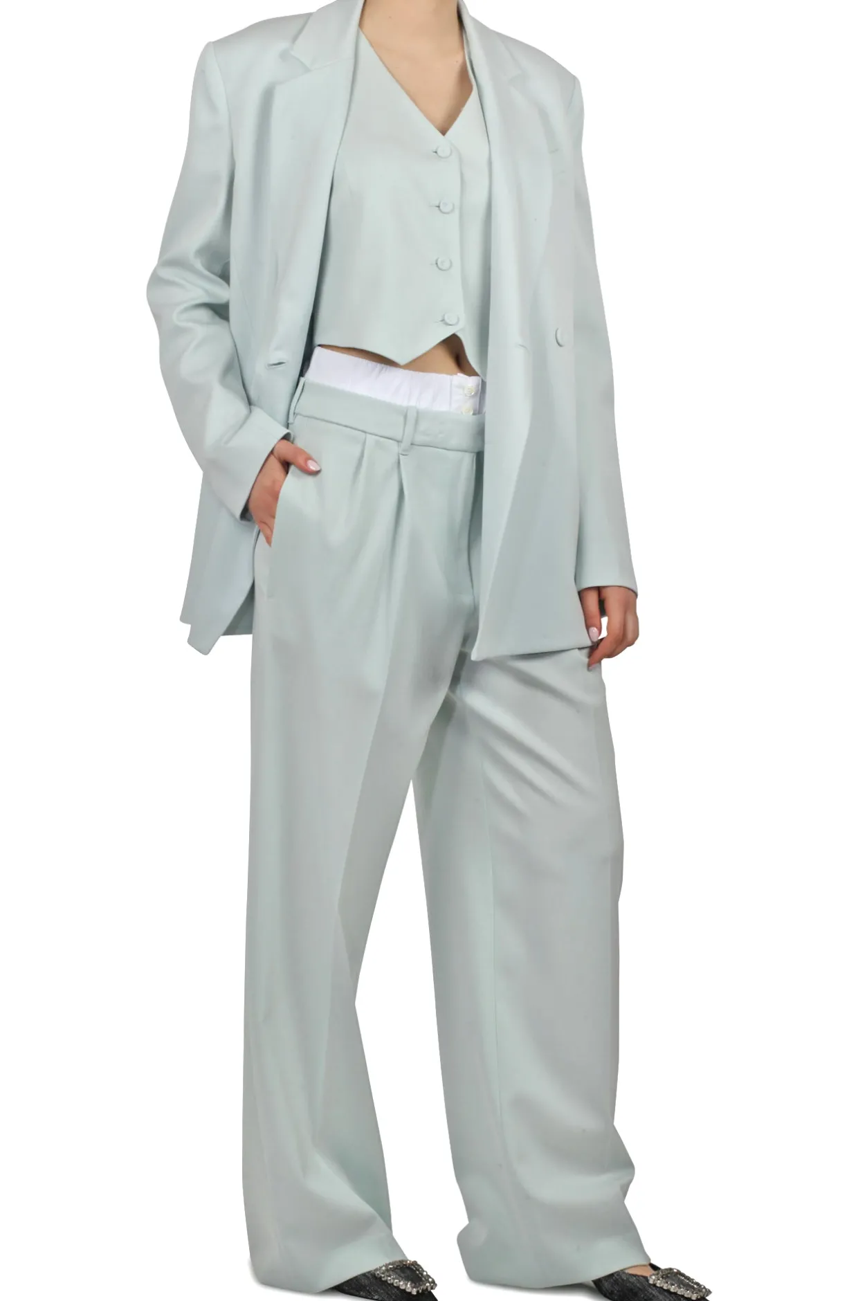 - Pantalone - 450570 - Verde acqua^Liviana Conti New
