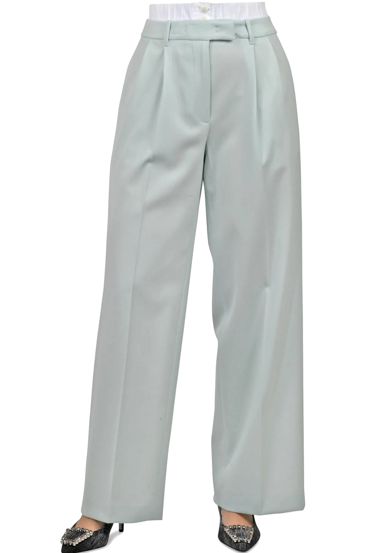 - Pantalone - 450570 - Verde acqua^Liviana Conti New