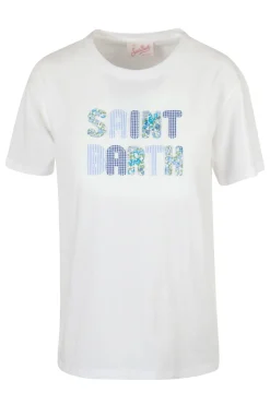 - T-shirt - 451556 - Bianco/Blu^MC2 Saint Barth Outlet