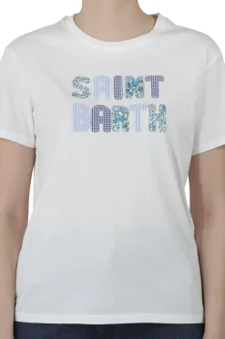 - T-shirt - 451556 - Bianco/Blu^MC2 Saint Barth Outlet