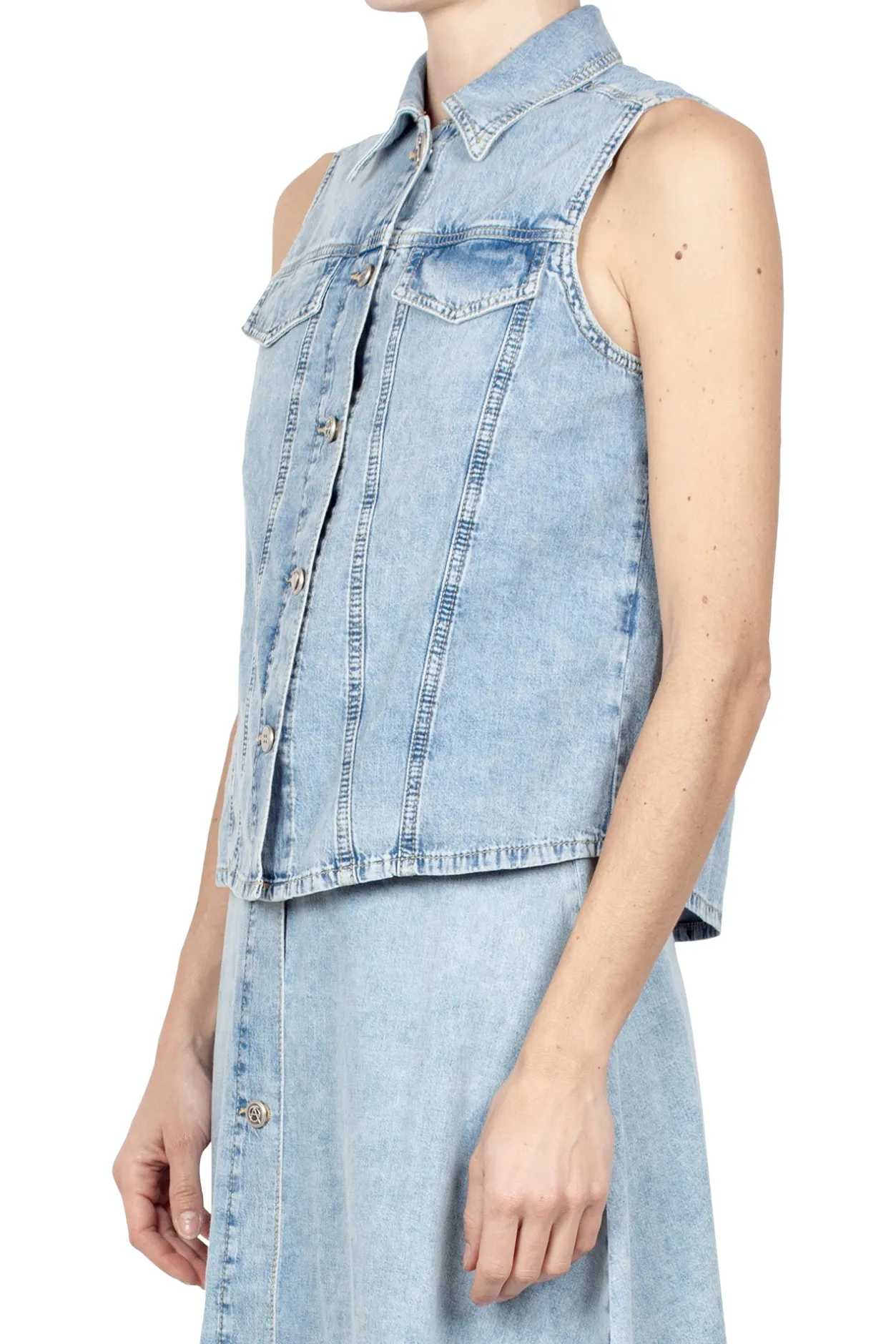 - Camicia smanicata - 430107 - Denim^MO5CH1NO JEANS - Moschino New
