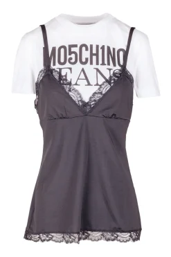 - T-shirt con top - 430109 - Nero^MO5CH1NO JEANS - Moschino Hot