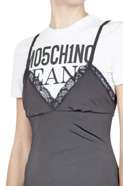 - T-shirt con top - 430109 - Nero^MO5CH1NO JEANS - Moschino Hot
