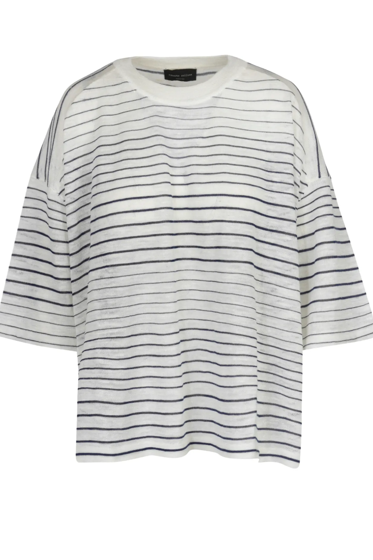 - T-shirt - 450001 - Ecru/Navy^Roberto Collina Sale