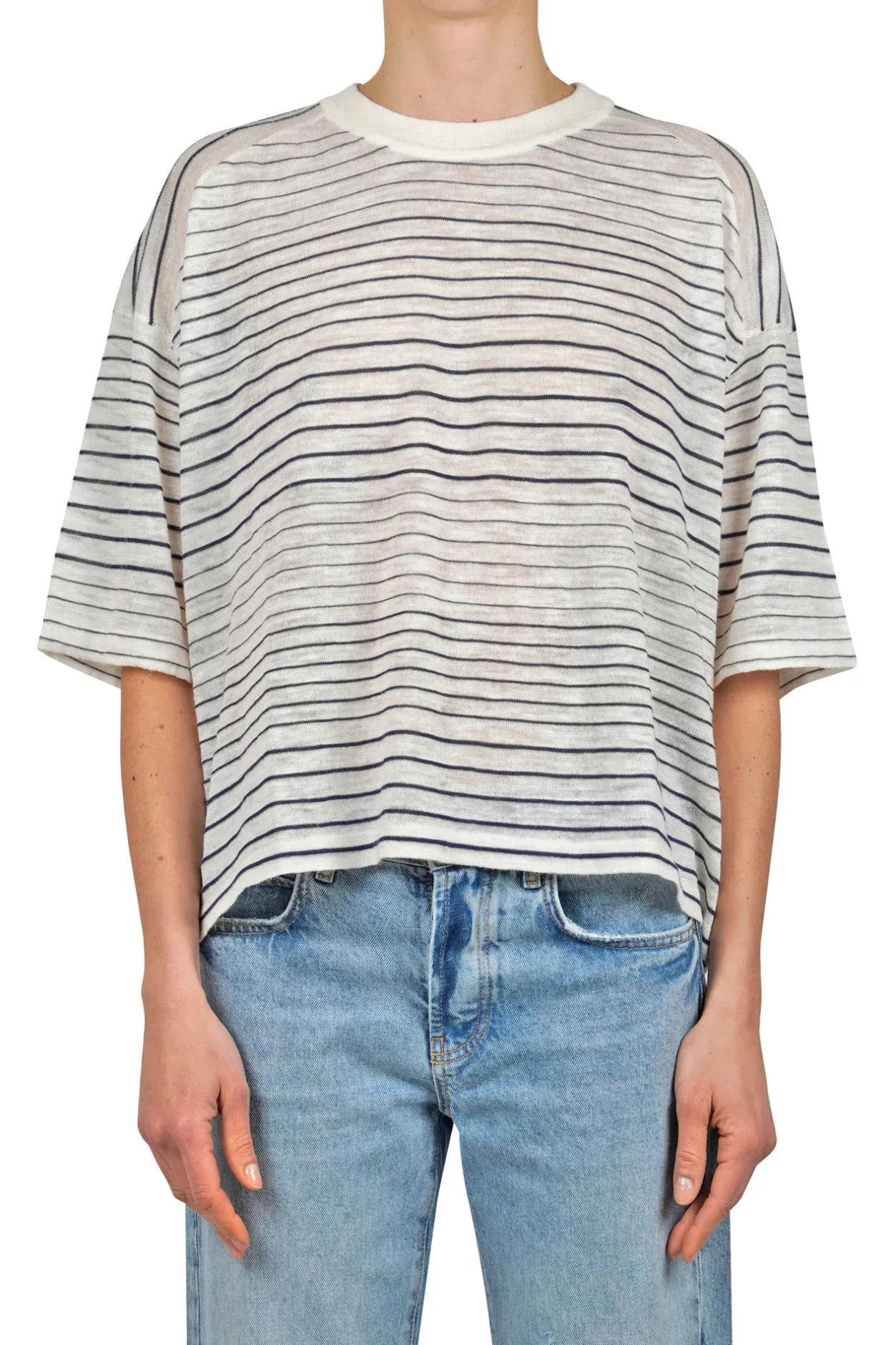 - T-shirt - 450001 - Ecru/Navy^Roberto Collina Sale