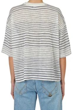 - T-shirt - 450001 - Ecru/Navy^Roberto Collina Sale