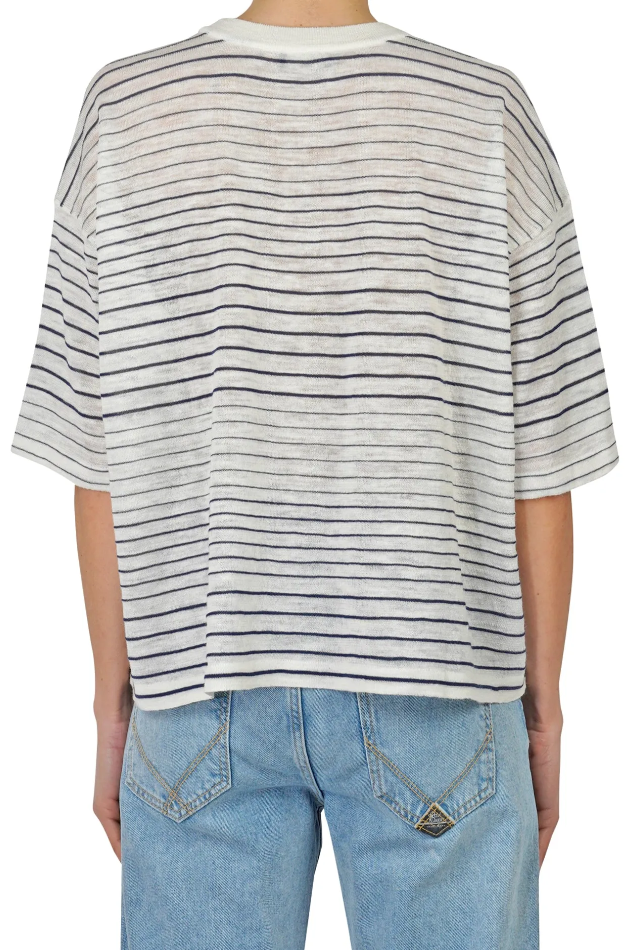 - T-shirt - 450001 - Ecru/Navy^Roberto Collina Sale