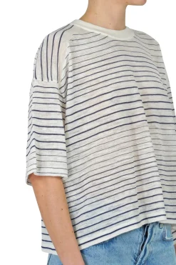 - T-shirt - 450001 - Ecru/Navy^Roberto Collina Sale