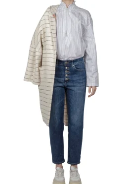 - Camicia - 450824 - Bianco/Blu^Semi Couture Clearance