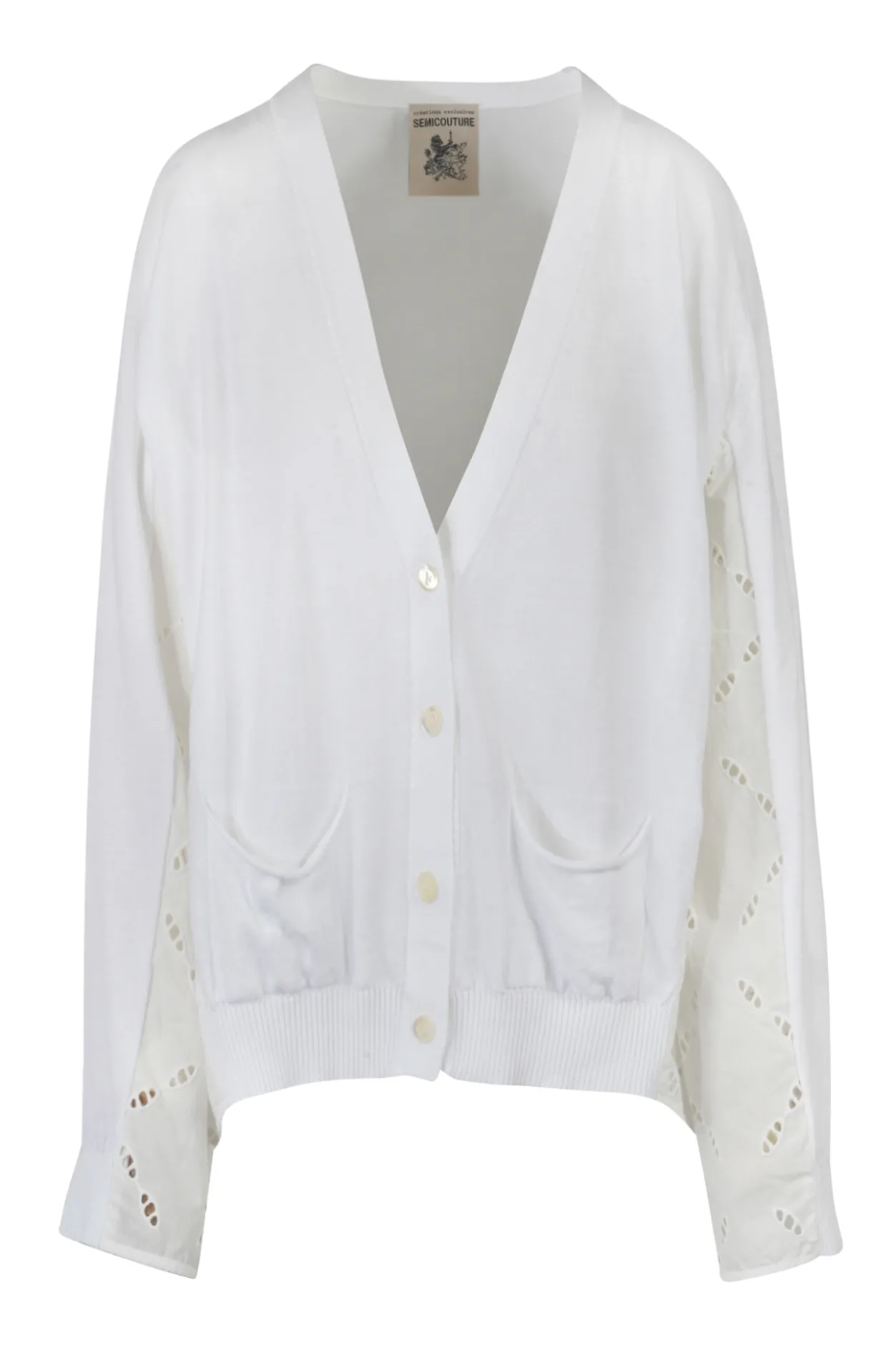 - Cardigan - 450772 - Bianco^Semi Couture Best