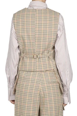 - Gilet - 440503 - Beige/Rosso^Semi Couture Best