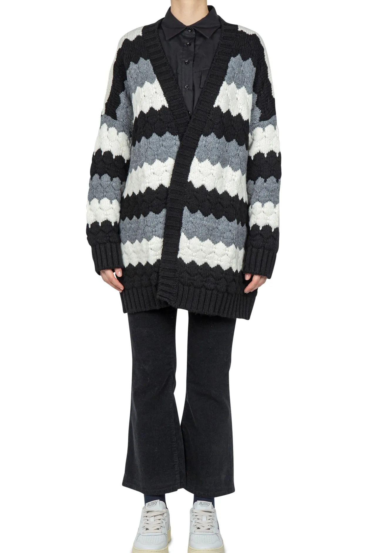 - Cardigan - 441922 - Nero/Panna^So Allure Clearance