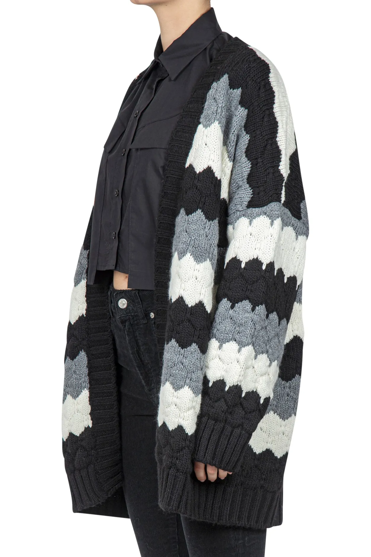 - Cardigan - 441922 - Nero/Panna^So Allure Clearance