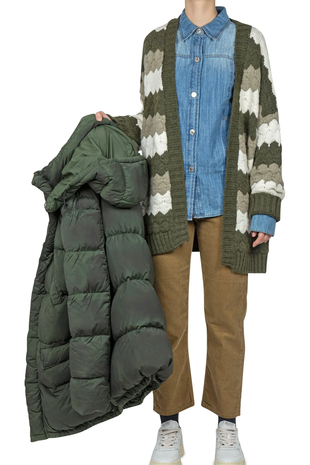 - Cardigan - 441922 - Verde/Panna^So Allure Clearance