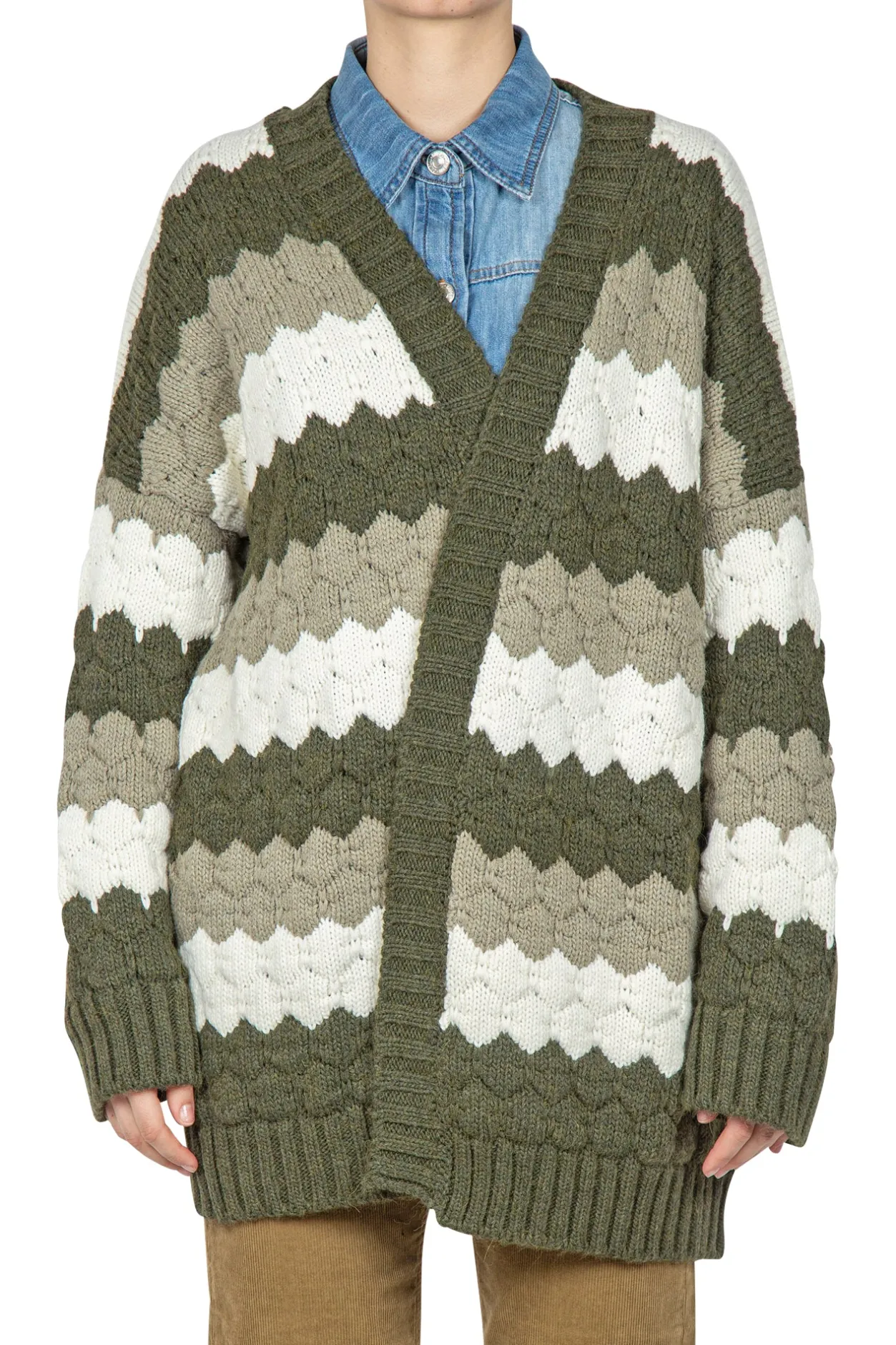 - Cardigan - 441922 - Verde/Panna^So Allure Clearance