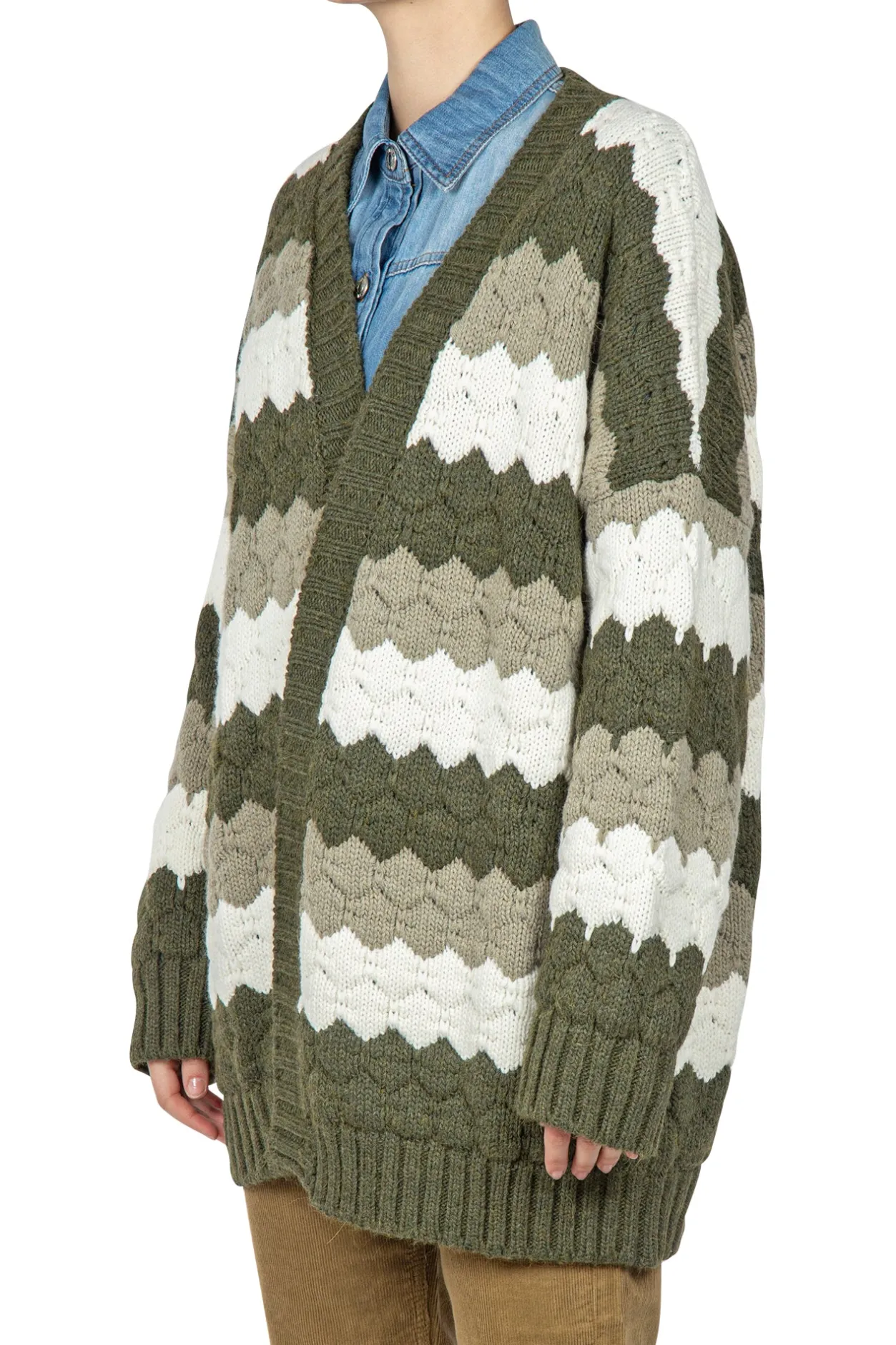 - Cardigan - 441922 - Verde/Panna^So Allure Clearance