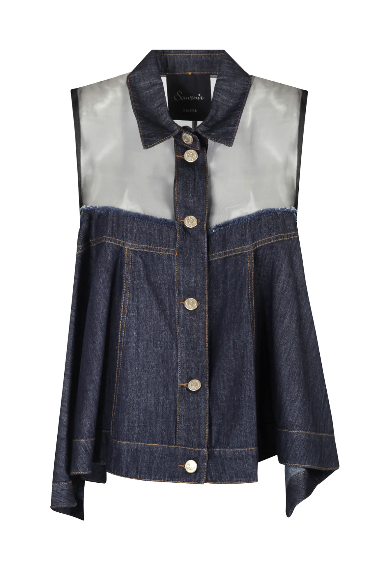 - Gilet - 451250 - Denim/Nero^Souvenir Discount