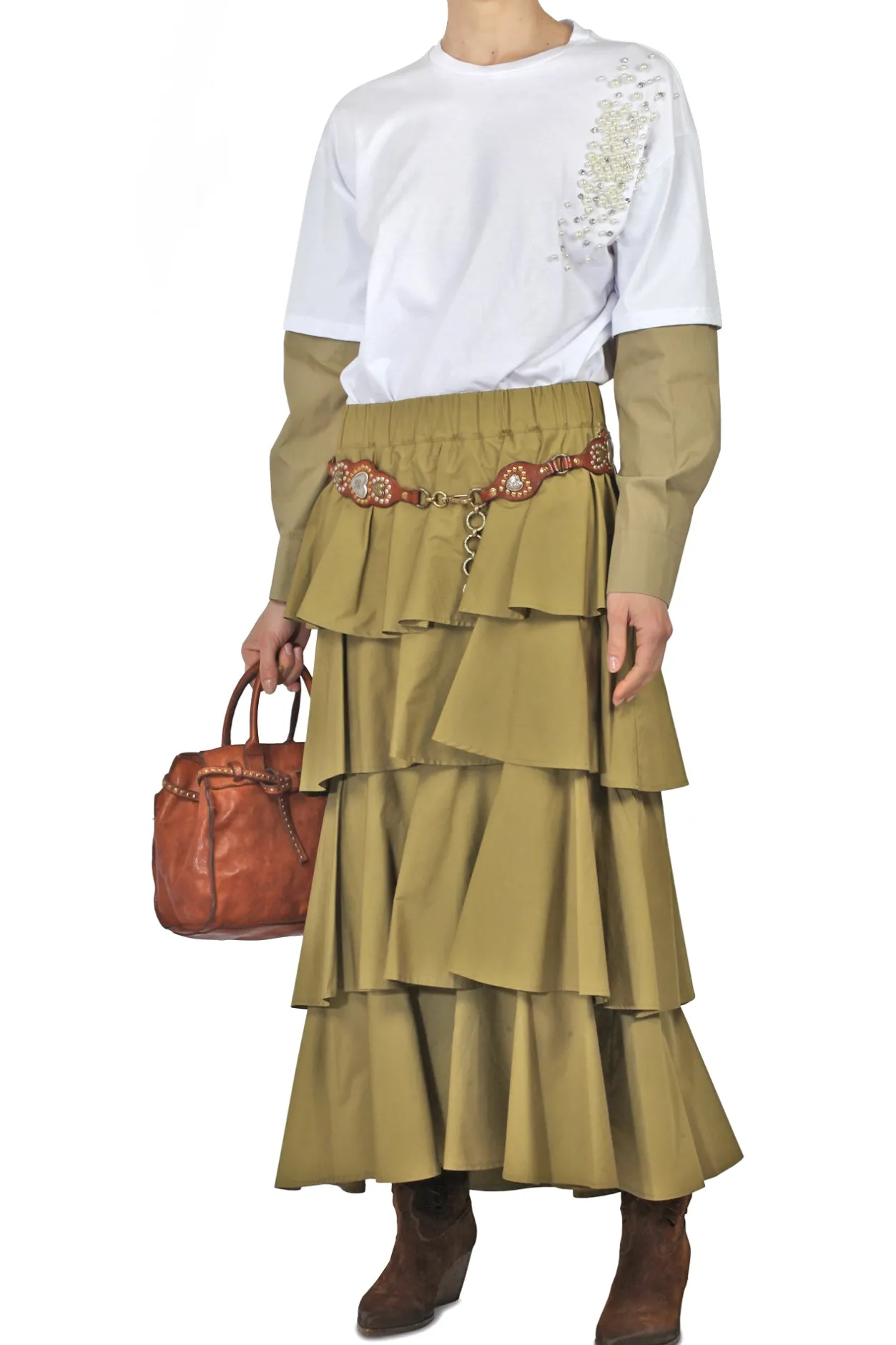 - Maglia - 451257 - Bianco/Beige^Souvenir Outlet