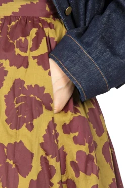 - Gonna - 450490 - Senape/Bordeaux^Tela Outlet
