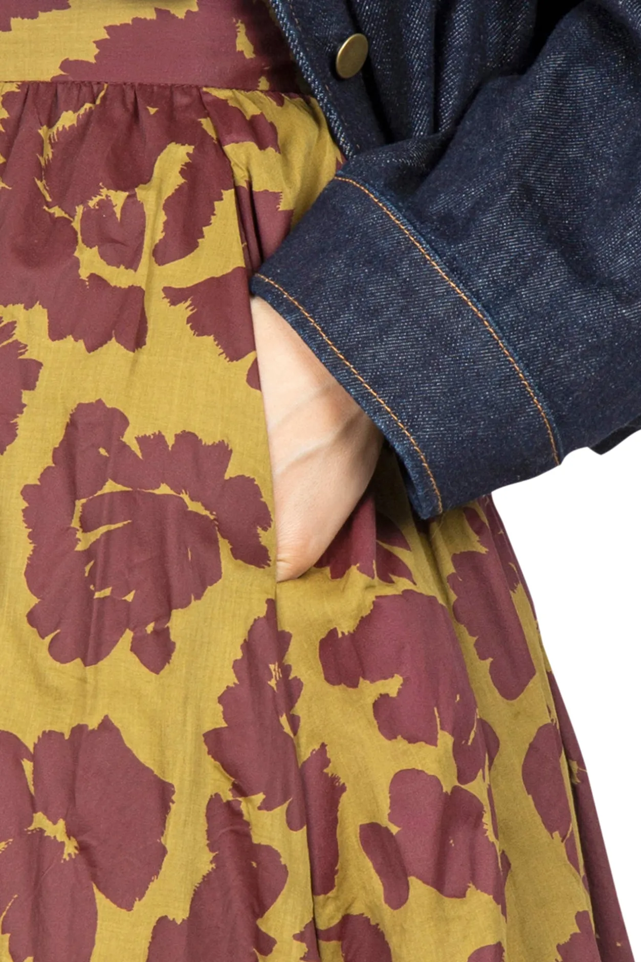 - Gonna - 450490 - Senape/Bordeaux^Tela Outlet